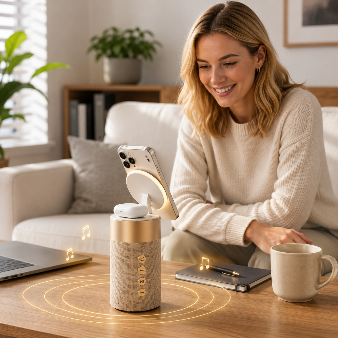 GlowCharge 3-in-1 Wireless Charger & Speaker