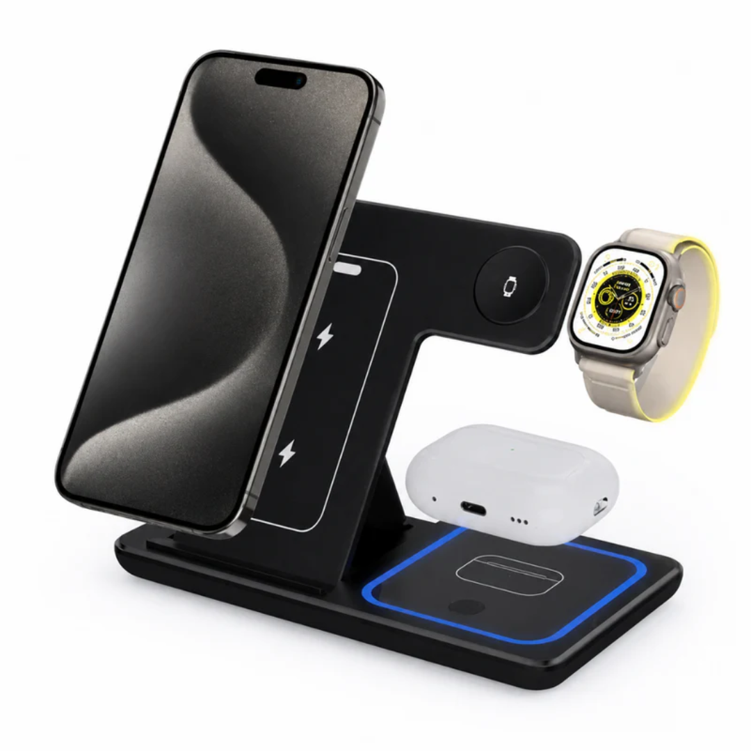 VeraCharge Trio - Foldable 3-in-1 Wireless Charging Station