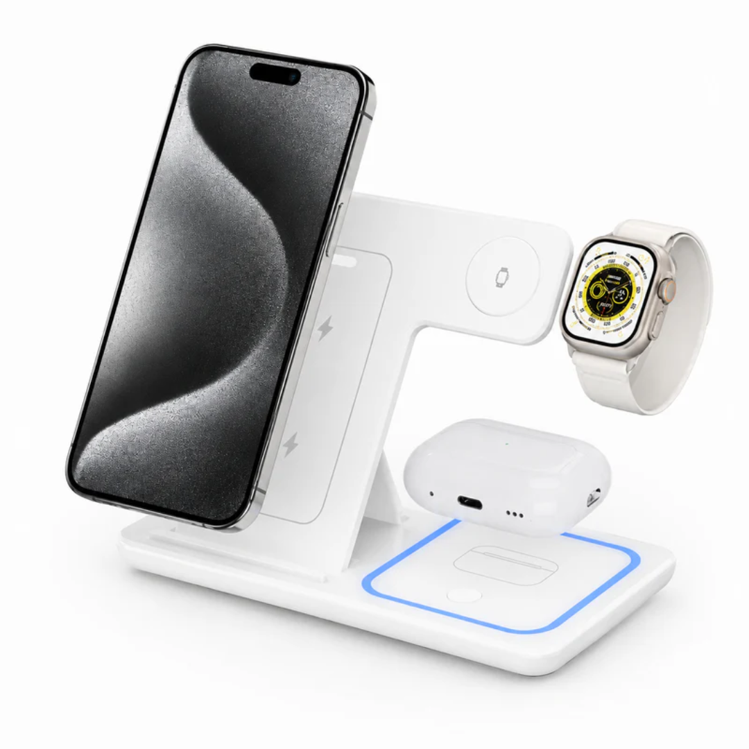 VeraCharge Trio - Foldable 3-in-1 Wireless Charging Station
