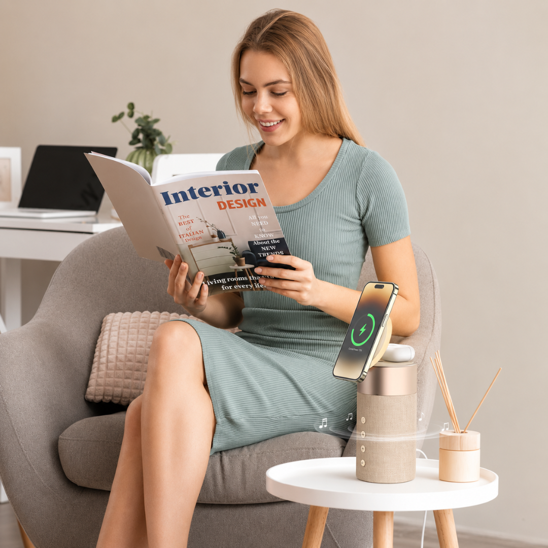 GlowCharge 3-in-1 Wireless Charger & Speaker