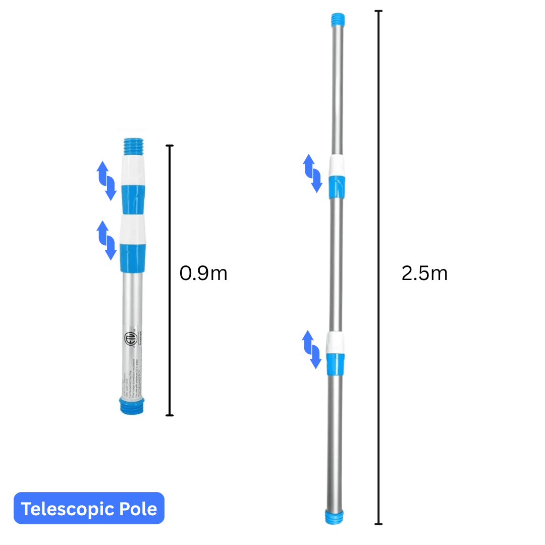 AquaVac Telescopic Extension Pool Pole (0.9 - 2.5m) - OneTapWireless
