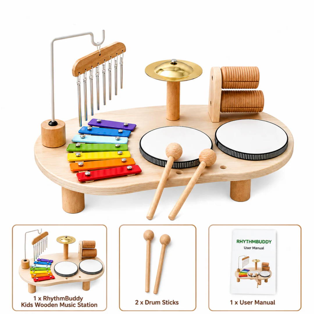 RhythmBuddy - Kids Wooden Music Station