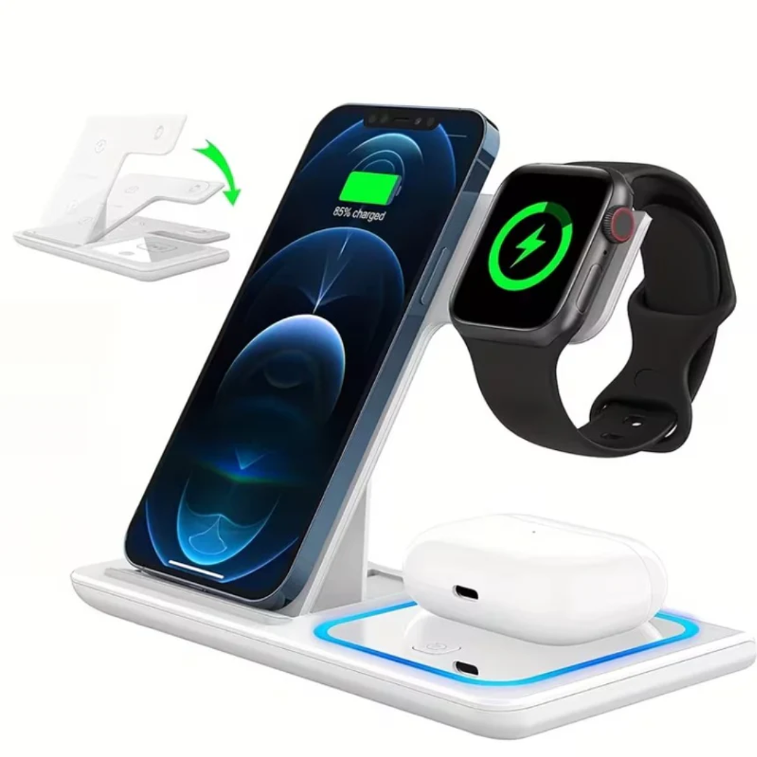 VeraCharge Trio - Foldable 3-in-1 Wireless Charging Station