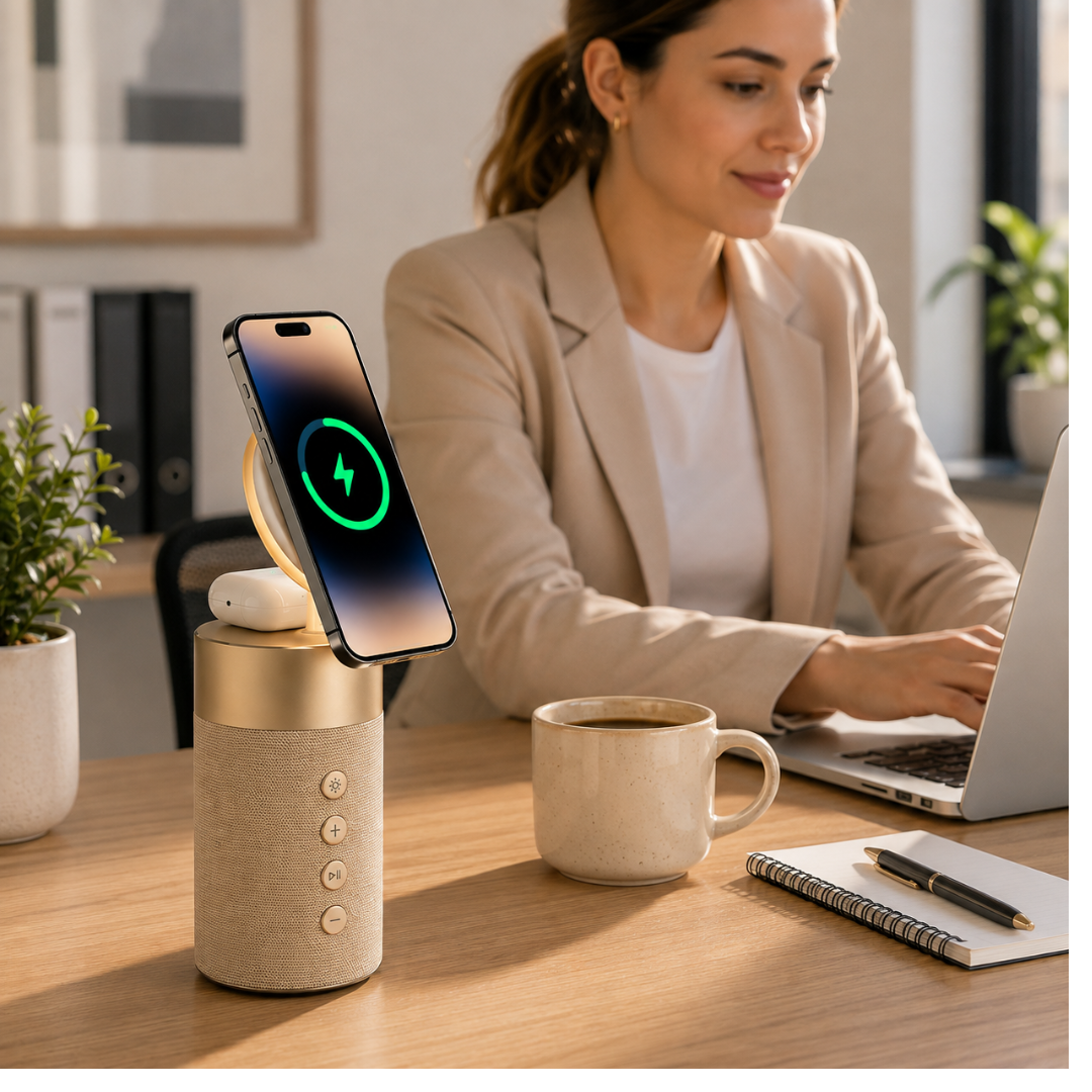 GlowCharge 3-in-1 Wireless Charger & Speaker
