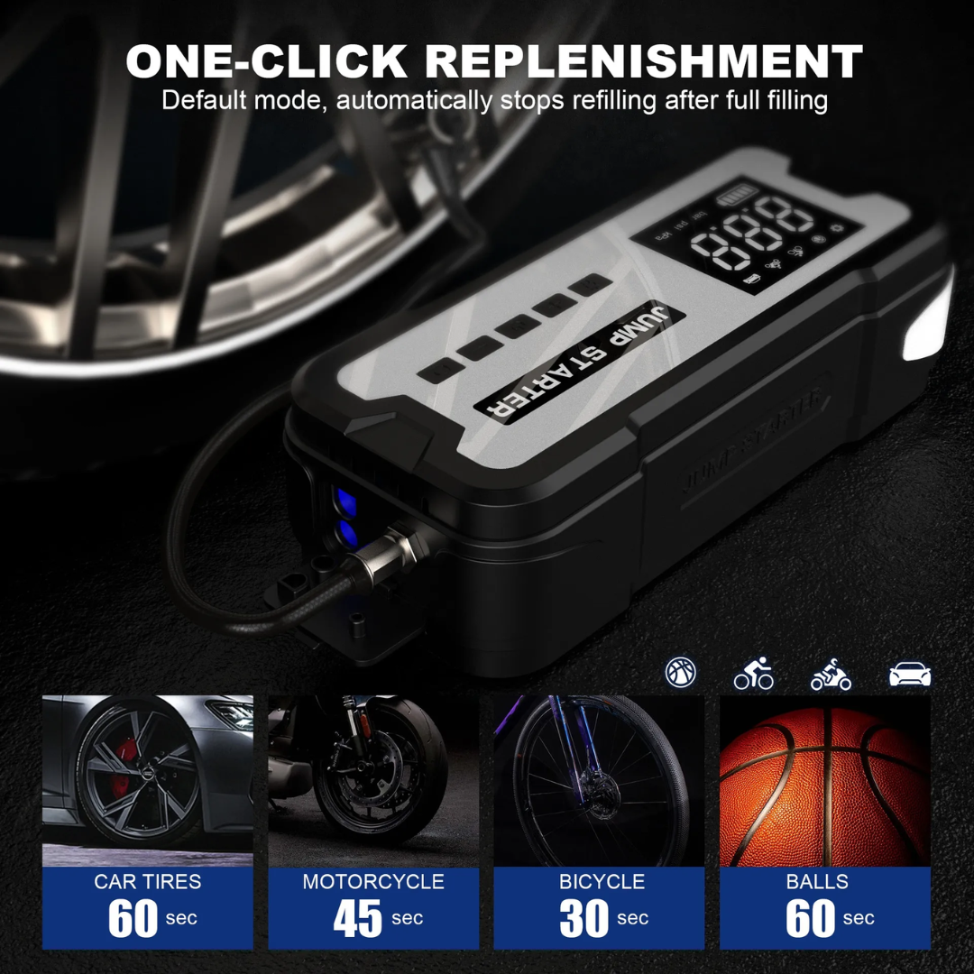 AutoResQ - 4in1 Portable Car Jump Starter with Air Pump