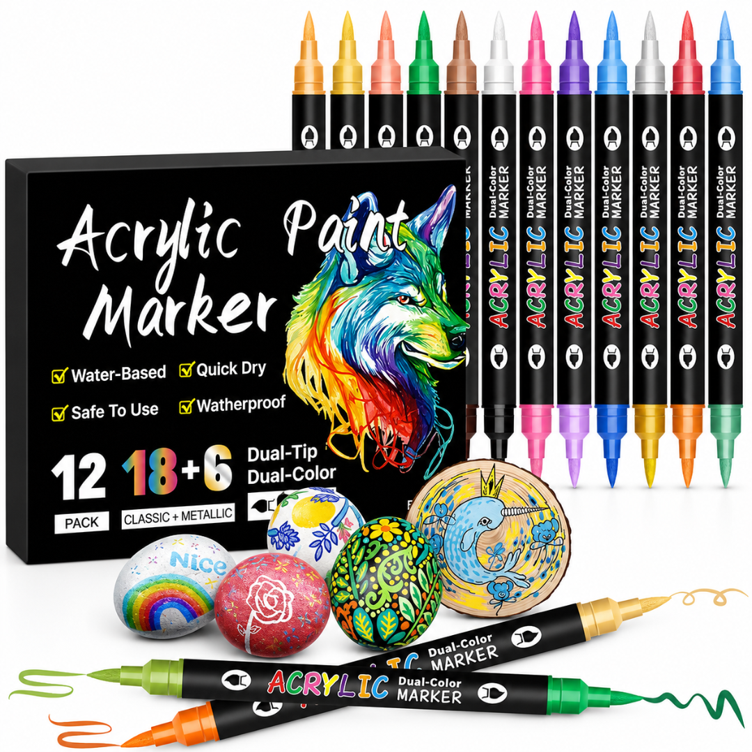 ColourFlow - Dual Tip Acrylic Paint Markers