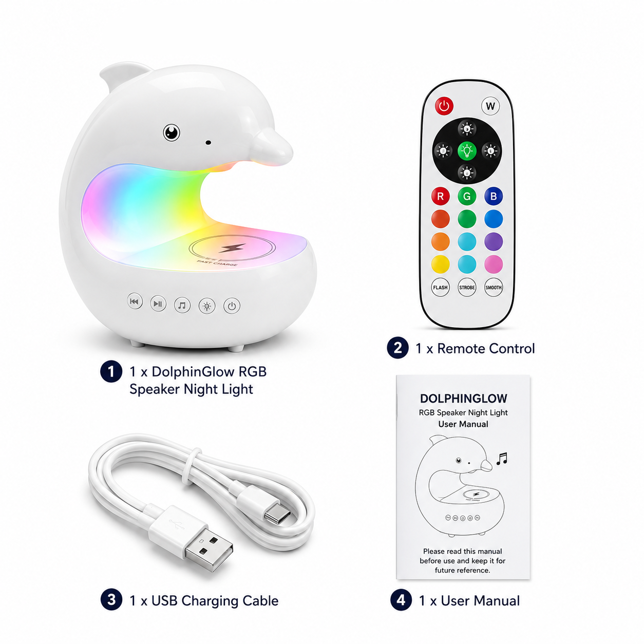 DolphinGlow - RGB Speaker Night Light