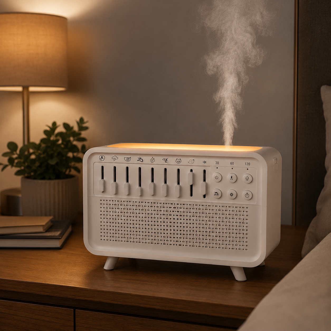 CalmNest - 4 in 1 White Noise Speaker & Humidifier