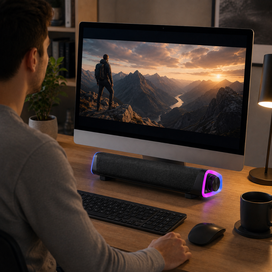 SonicBar - HD Bluetooth Desktop SoundBar Speaker