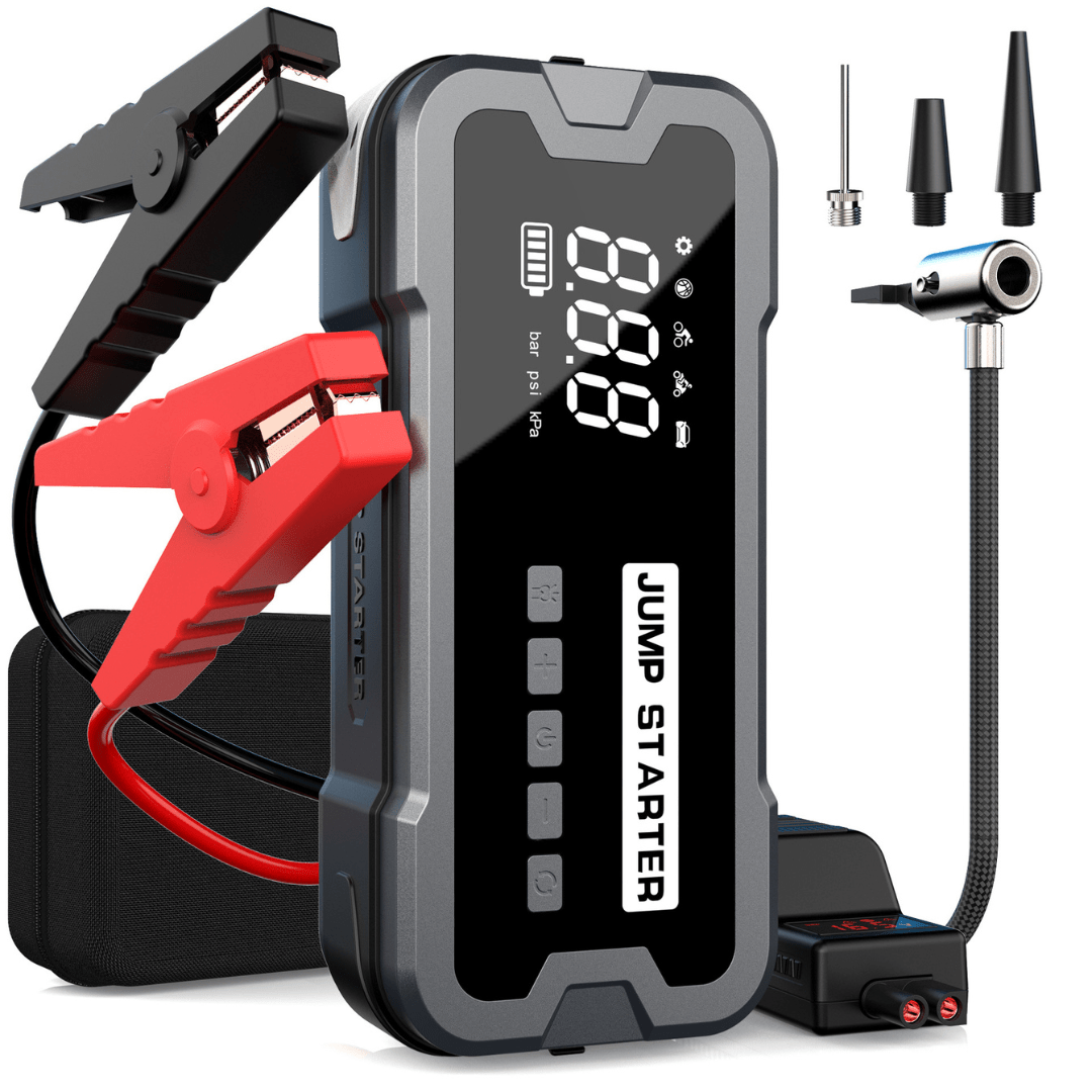 AutoResQ - 4in1 Portable Car Jump Starter with Air Pump - OneTapWireless