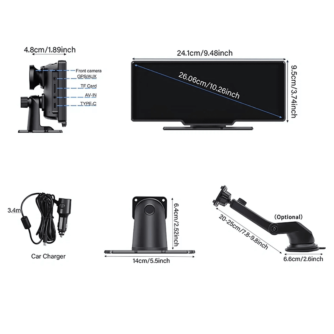 MountGo 2 Pro - Car Screen with Apple CarPlay & Android Auto - OneTapWireless