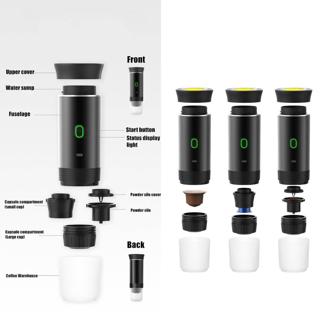 PortaBrew Express - Portable Coffee Machine with Heat - OneTapWireless