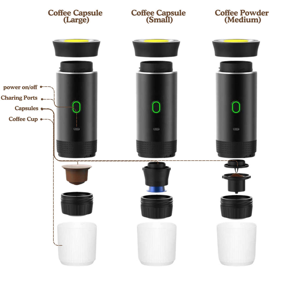 PortaBrew Express - Portable Coffee Machine with Heat - OneTapWireless