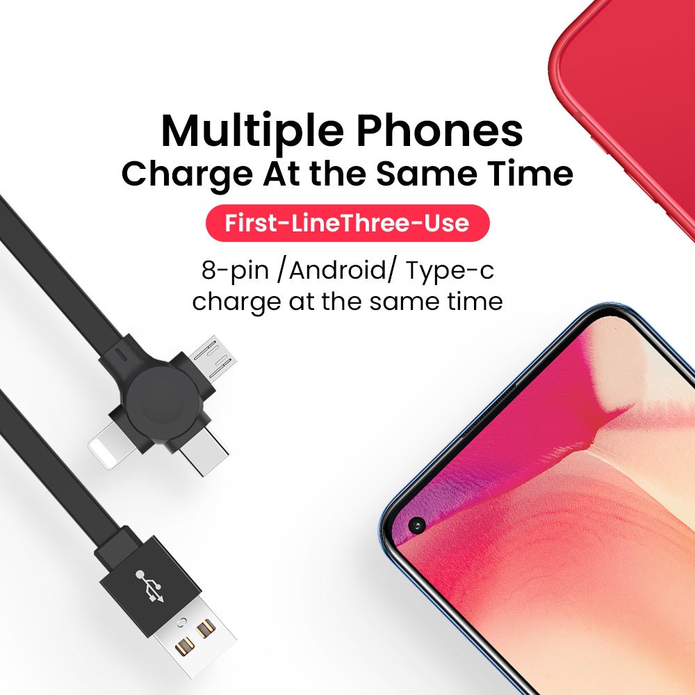 SnapCable – Retractable 3in1 Charging Cable - OneTapWireless