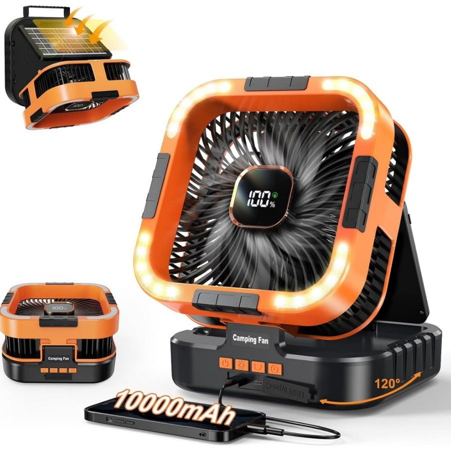 SolarBreeze - 3 in 1 Solar Camping Fan - OneTapWireless