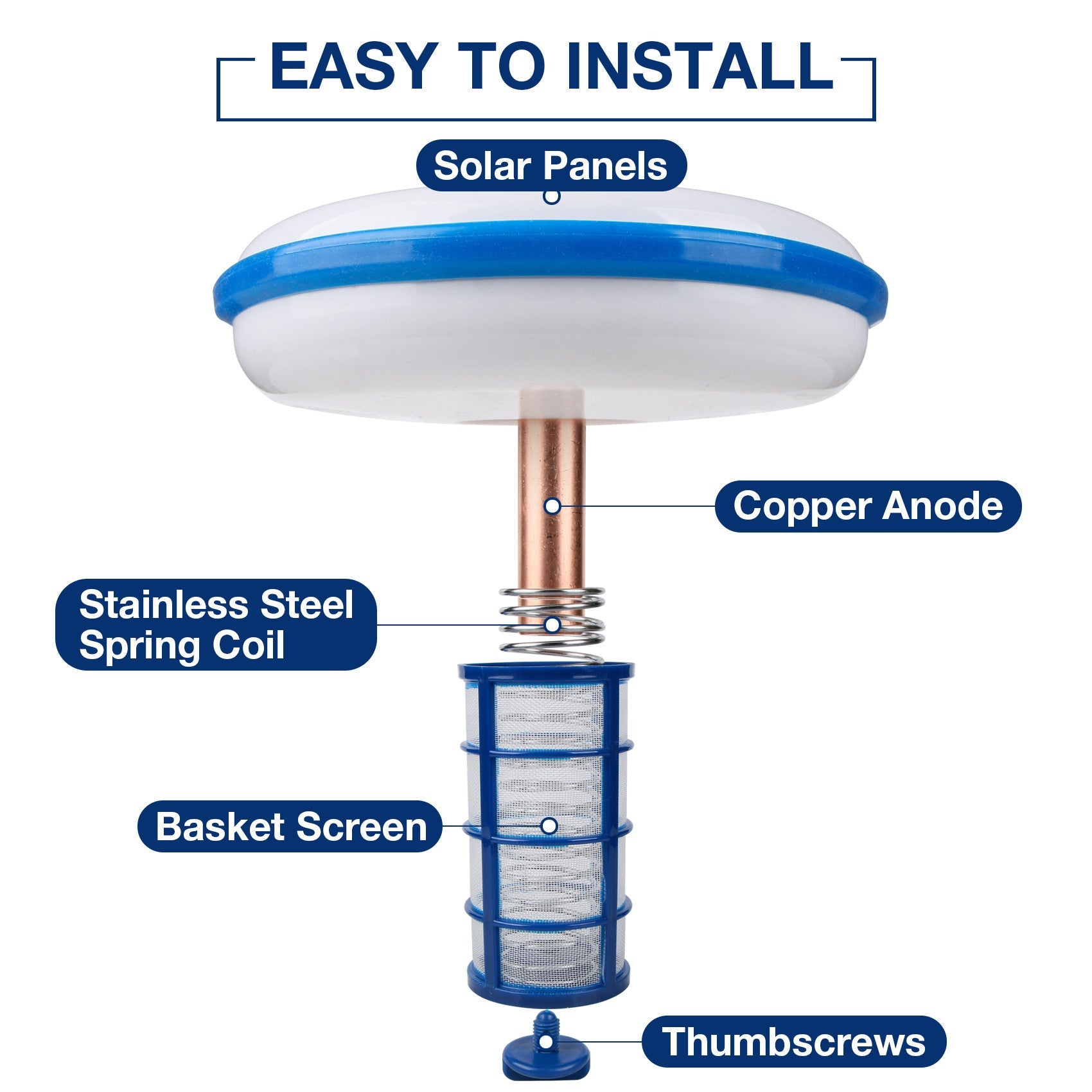 SolarClear - Solar Powered Pool Ionizer with LED Light - OneTapWireless